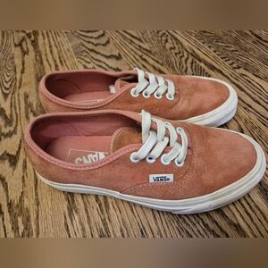 Vans Pig Suede Pink Sneakers with White Laces